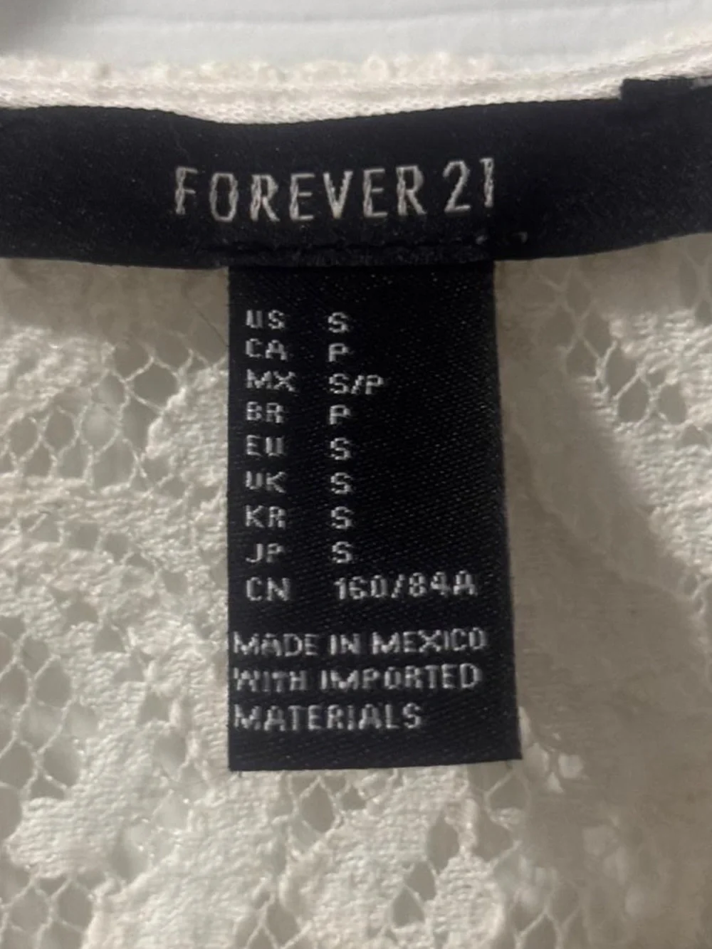Forever 21 Ivory Lace Open Cardigan